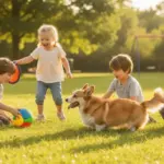 Corgi und Kinder