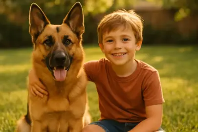 Deutscher Schäferhund und Kinder