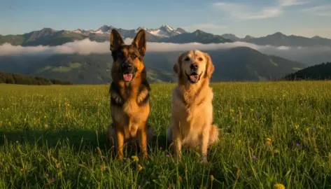 Deutscher Schäferhund und andere Hunde
