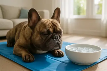 Französische Bulldogge bei Hitze