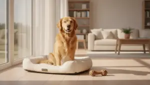 Golden Retriever allein zu Hause