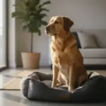 Labrador allein zu Hause