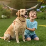 Labrador und Kinder