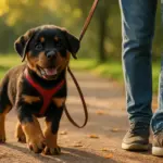 Rottweiler-Welpe und Leinenführigkeit: Warum zieht er so stark?