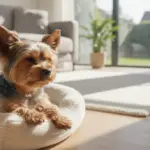 Yorkie allein zu Hause