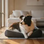 Border Collie allein zu Hause