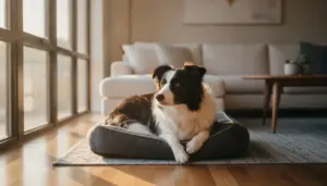 Border Collie allein zu Hause