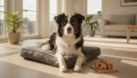 Border Collie in der Wohnung