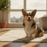 Corgi in der Wohnung
