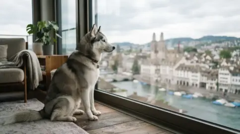 Husky kann nicht alleine bleiben