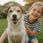 Jack Russell und Kinder